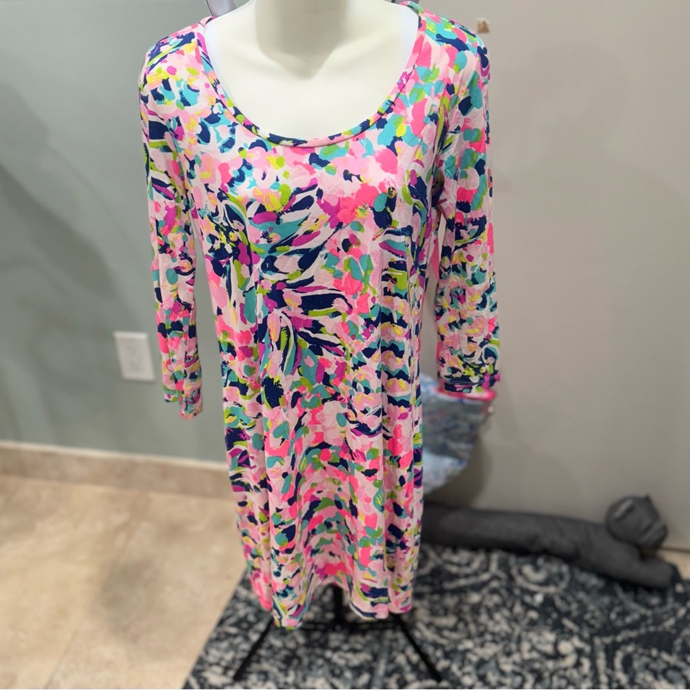 GUC Size Small Lilly Pulitzer Beacon Dress Multi Color 100% Pima Cotton